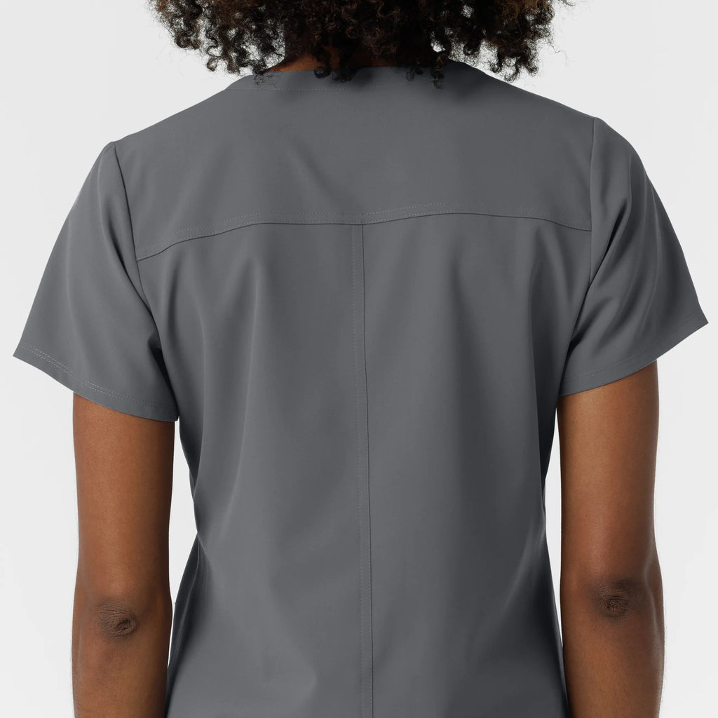 Wink Scrubs Women's NURTUR V-Neck Scrub Top Pewter | scrub-supply.com