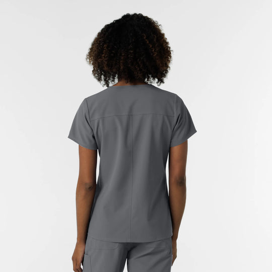 Wink Scrubs Women's NURTUR V-Neck Scrub Top Pewter | scrub-supply.com