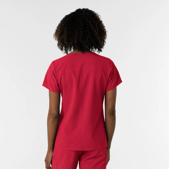 Wink Scrubs Women's NURTUR V-Neck Scrub Top Red | scrub-supply.com