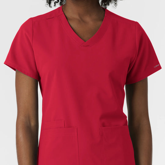 Wink Scrubs Women's NURTUR V-Neck Scrub Top Red | scrub-supply.com