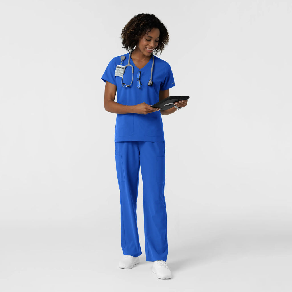 Wink Scrubs Women's NURTUR V-Neck Scrub Top Royal Blue | scrub-supply.com