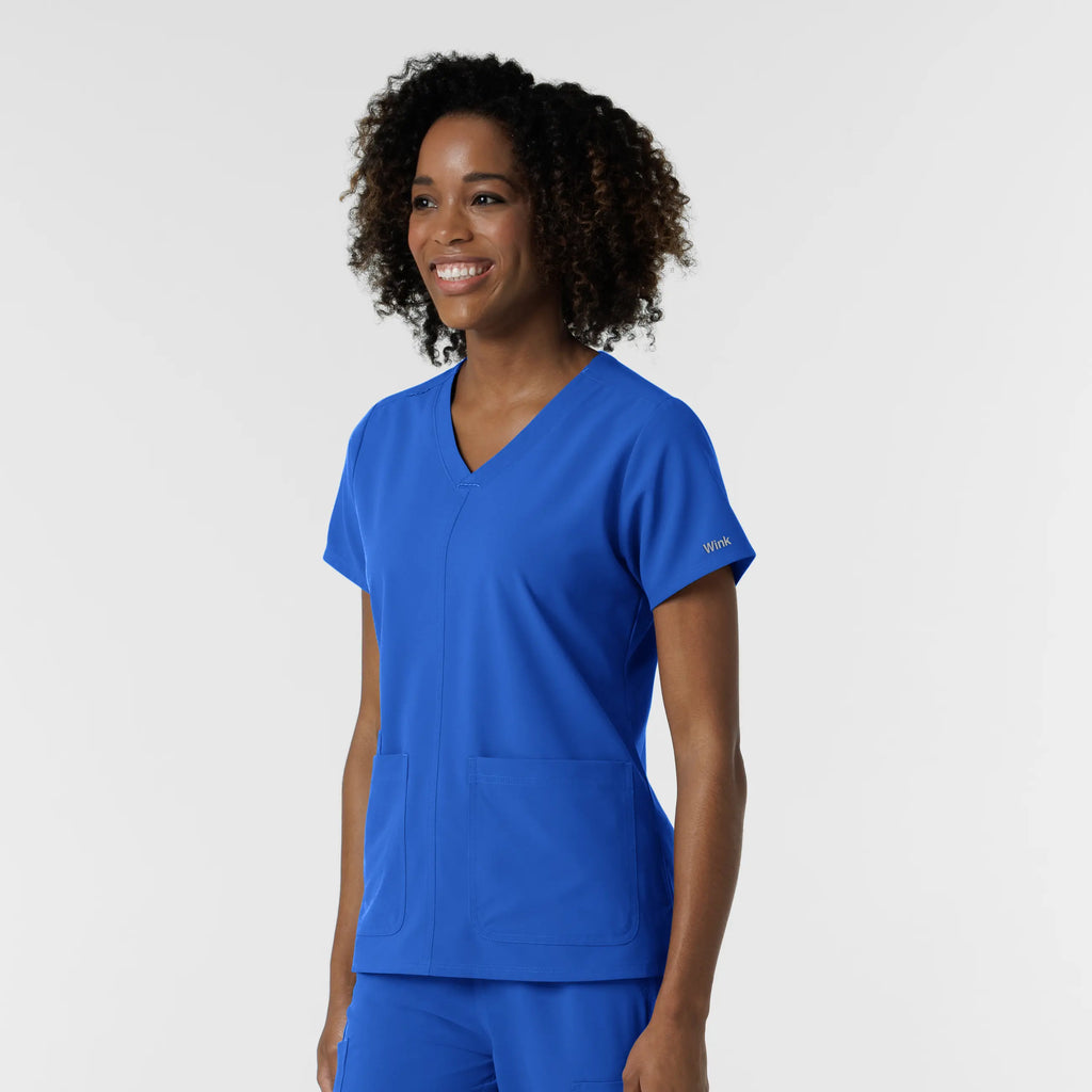 Wink Scrubs Women's NURTUR V-Neck Scrub Top Royal Blue | scrub-supply.com