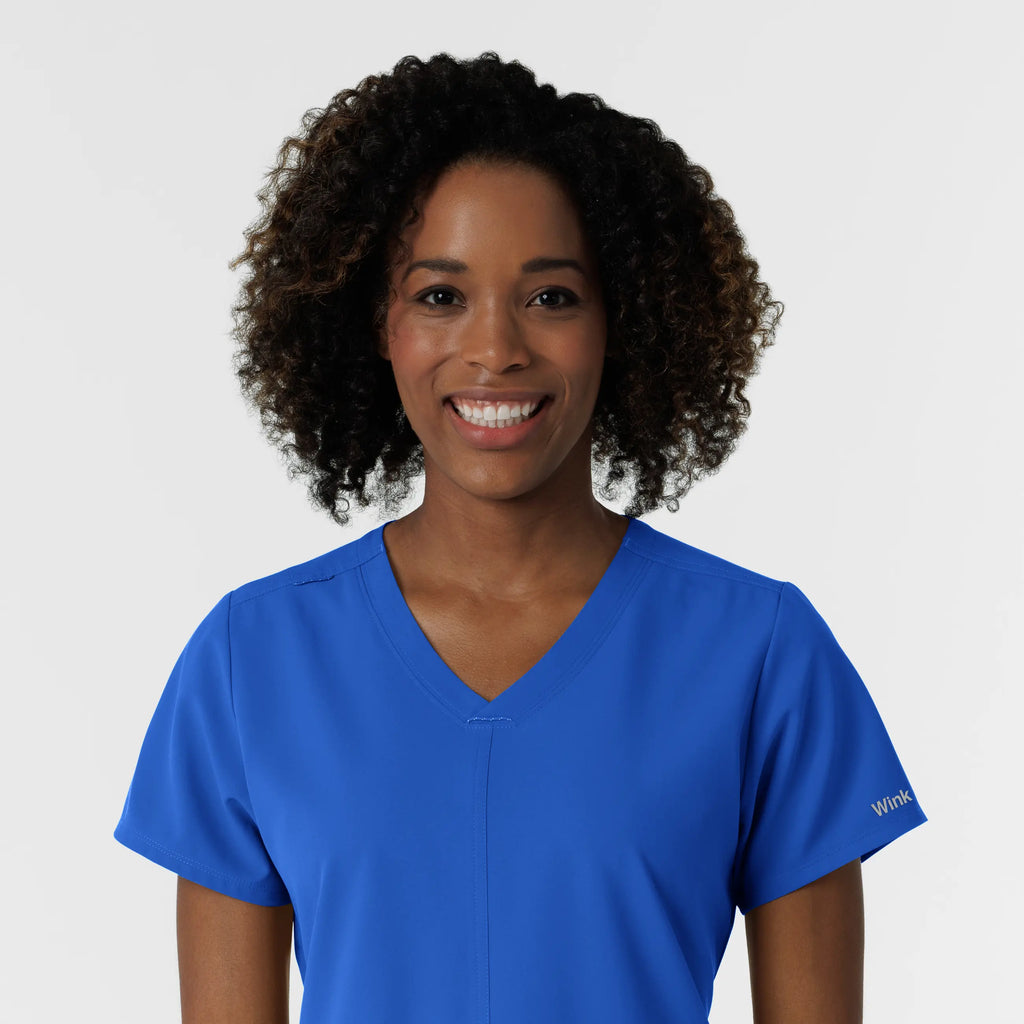 Wink Scrubs Women's NURTUR V-Neck Scrub Top Royal Blue | scrub-supply.com