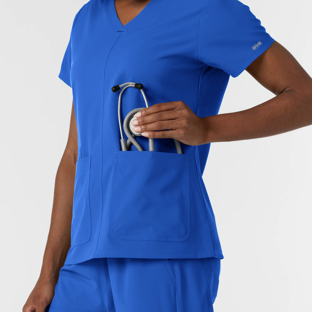 Wink Scrubs Women's NURTUR V-Neck Scrub Top Royal Blue | scrub-supply.com