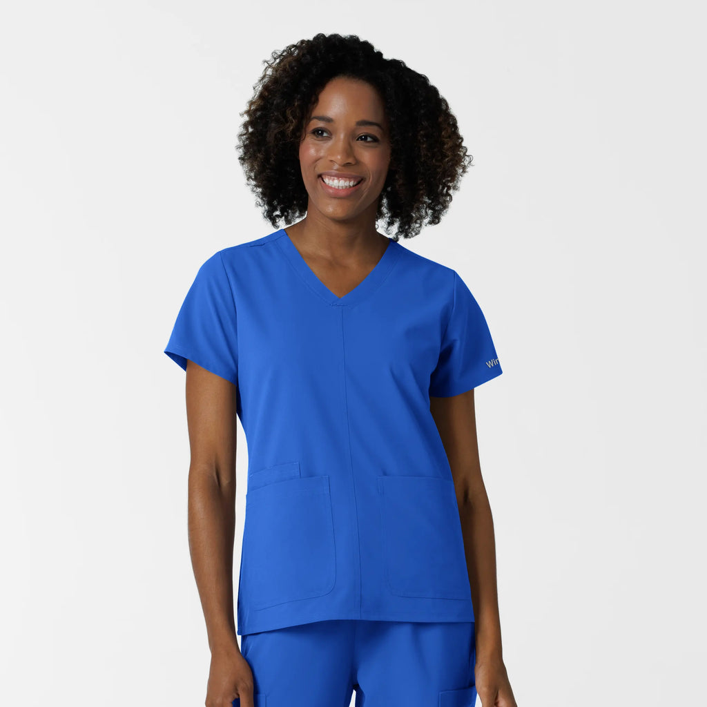 Wink Scrubs Women's NURTUR V-Neck Scrub Top Royal Blue | scrub-supply.com