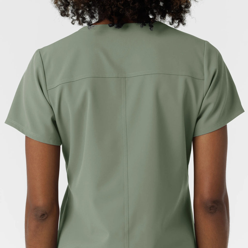 Wink Scrubs Women's NURTUR V-Neck Scrub Top Sage | scrub-supply.com
