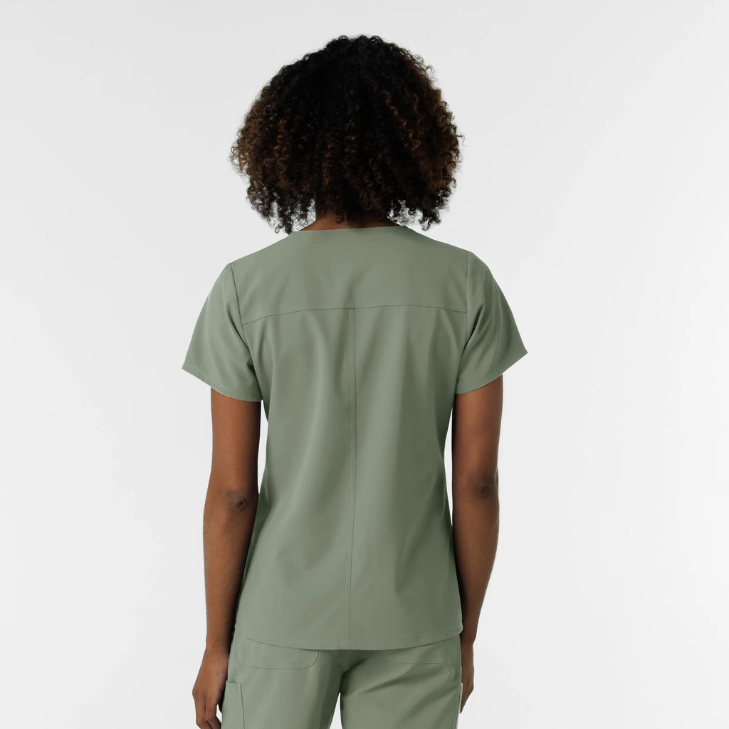 Wink Scrubs Women's NURTUR V-Neck Scrub Top Sage | scrub-supply.com