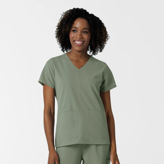 Wink Scrubs Women's NURTUR V-Neck Scrub Top Sage | scrub-supply.com