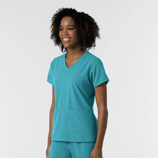 Wink Scrubs Women's NURTUR V-Neck Scrub Top Teal | scrub-supply.com