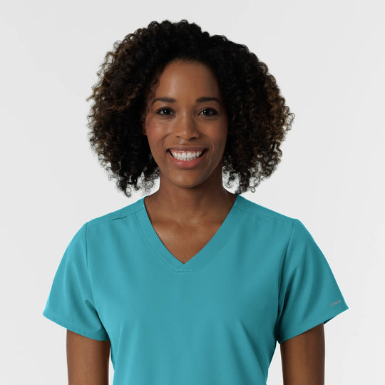 Wink Scrubs Women's NURTUR V-Neck Scrub Top Teal | scrub-supply.com