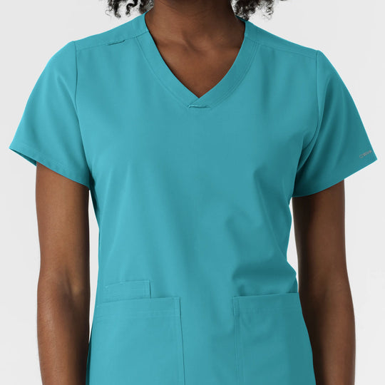 Wink Scrubs Women's NURTUR V-Neck Scrub Top Teal | scrub-supply.com