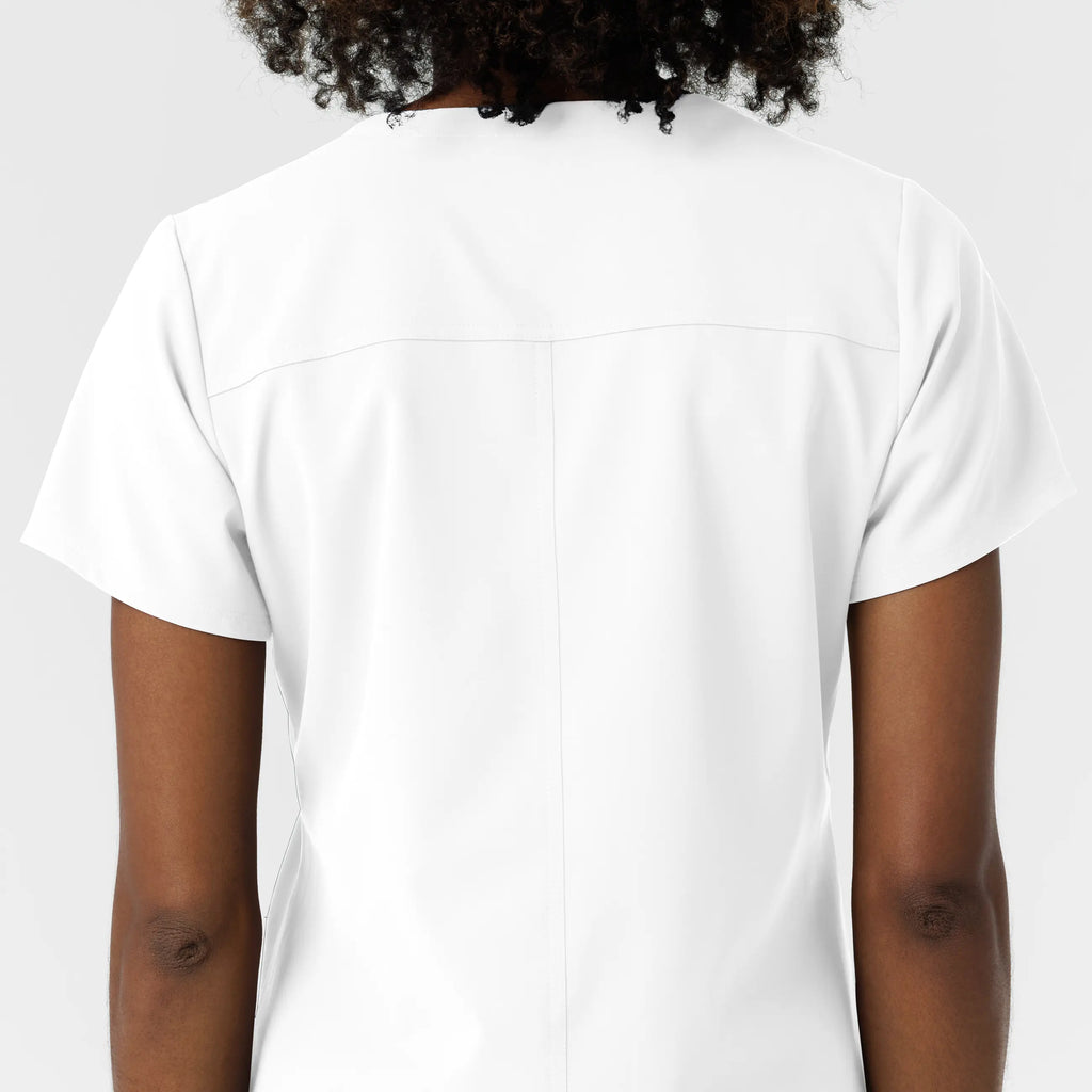 Wink Scrubs Women's NURTUR V-Neck Scrub Top White | scrub-supply.com