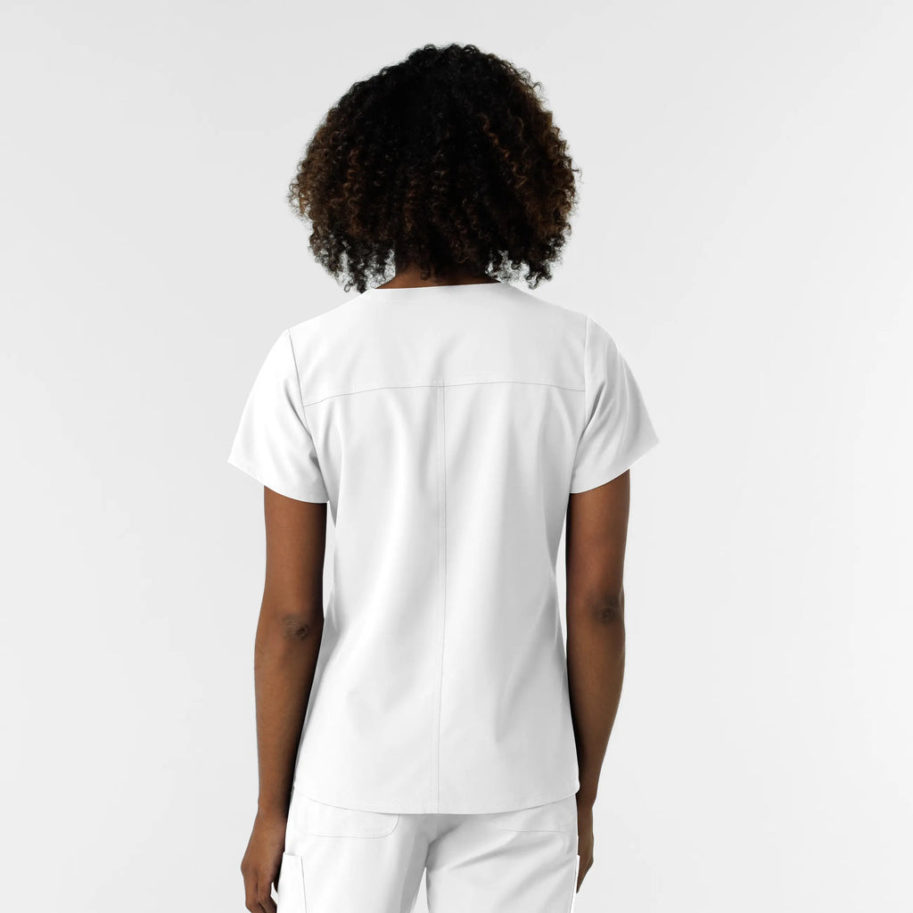 Wink Scrubs Women's NURTUR V-Neck Scrub Top White | scrub-supply.com