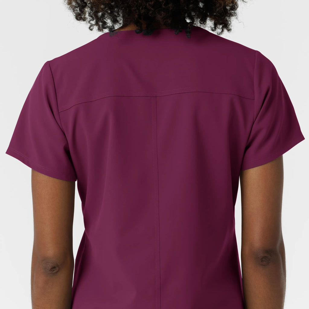 Wink Scrubs Women's NURTUR V-Neck Scrub Top Wine | scrub-supply.com