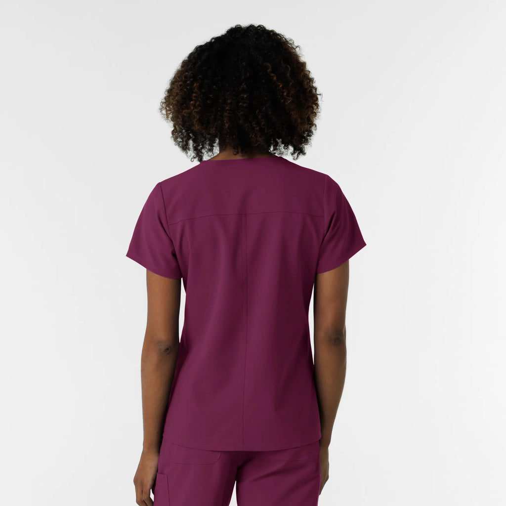 Wink Scrubs Women's NURTUR V-Neck Scrub Top Wine | scrub-supply.com