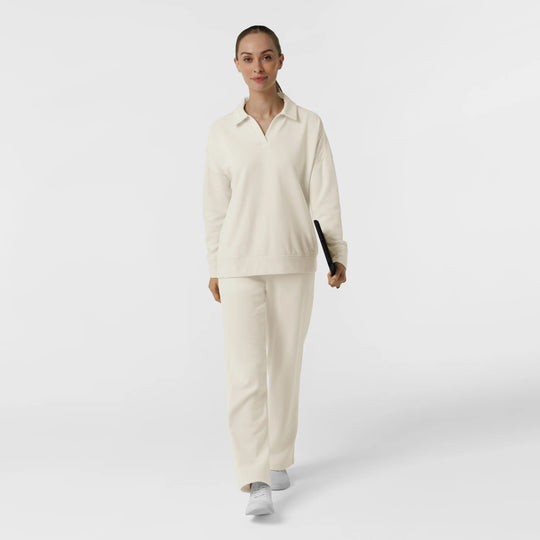 Wink Scrubs Women's Relaxed Pullover Polo Birch | scrub-supply.com