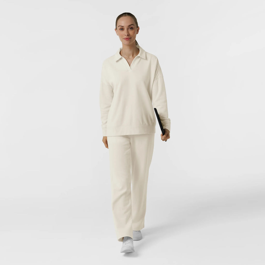 Wink Scrubs Women's Relaxed Pullover Polo Birch | scrub-supply.com