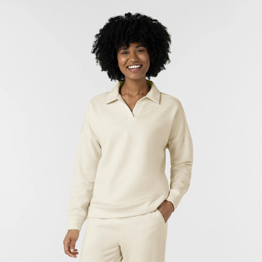 Wink Scrubs Women's Relaxed Pullover Polo Birch | scrub-supply.com
