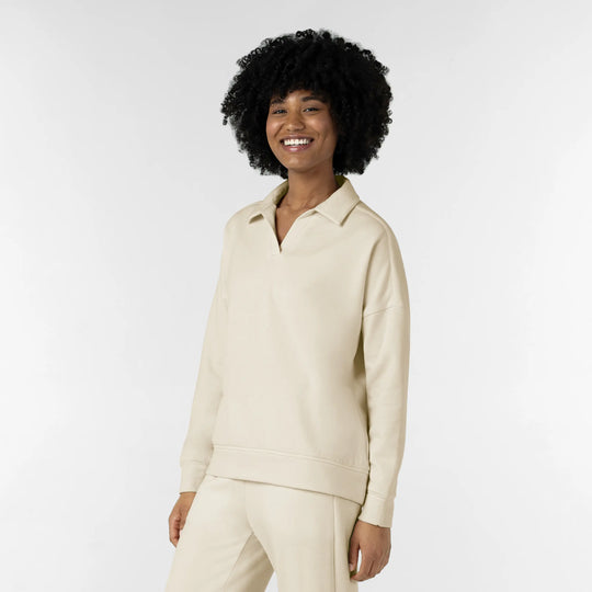 Wink Scrubs Women's Relaxed Pullover Polo Birch | scrub-supply.com