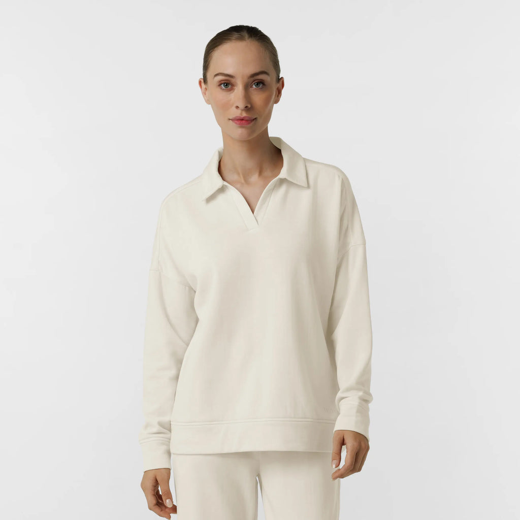 Wink Scrubs Women's Relaxed Pullover Polo Birch | scrub-supply.com