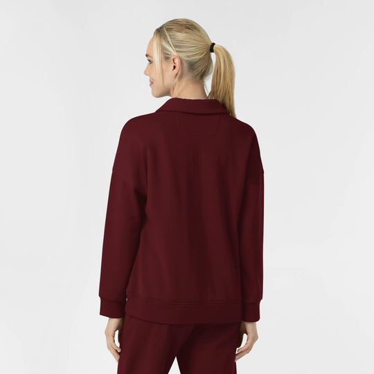 Wink Scrubs Women's Relaxed Pullover Polo Burgundy | scrub-supply.com