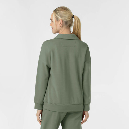 Wink Scrubs Women's Relaxed Pullover Polo Sage | scrub-supply.com