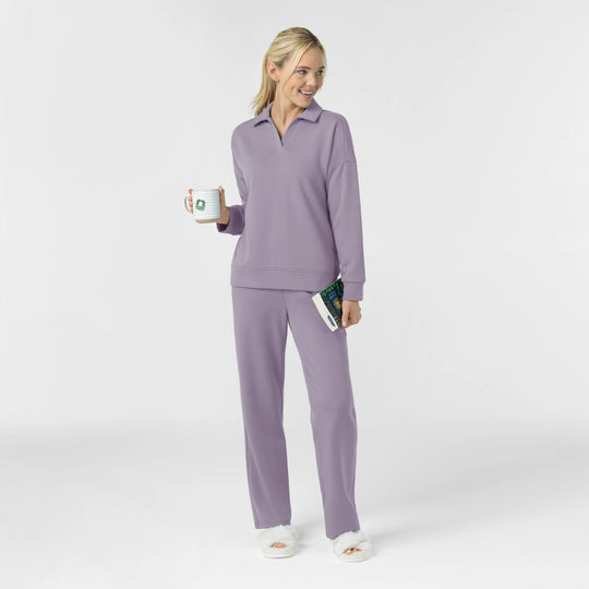 Wink Scrubs Women's Relaxed Pullover Polo Wisteria | scrub-supply.com