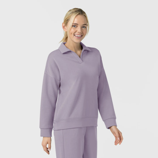 Wink Scrubs Women's Relaxed Pullover Polo Wisteria | scrub-supply.com