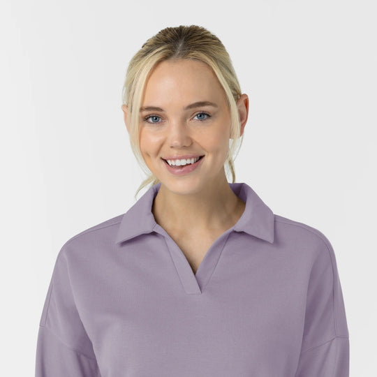 Wink Scrubs Women's Relaxed Pullover Polo Wisteria | scrub-supply.com