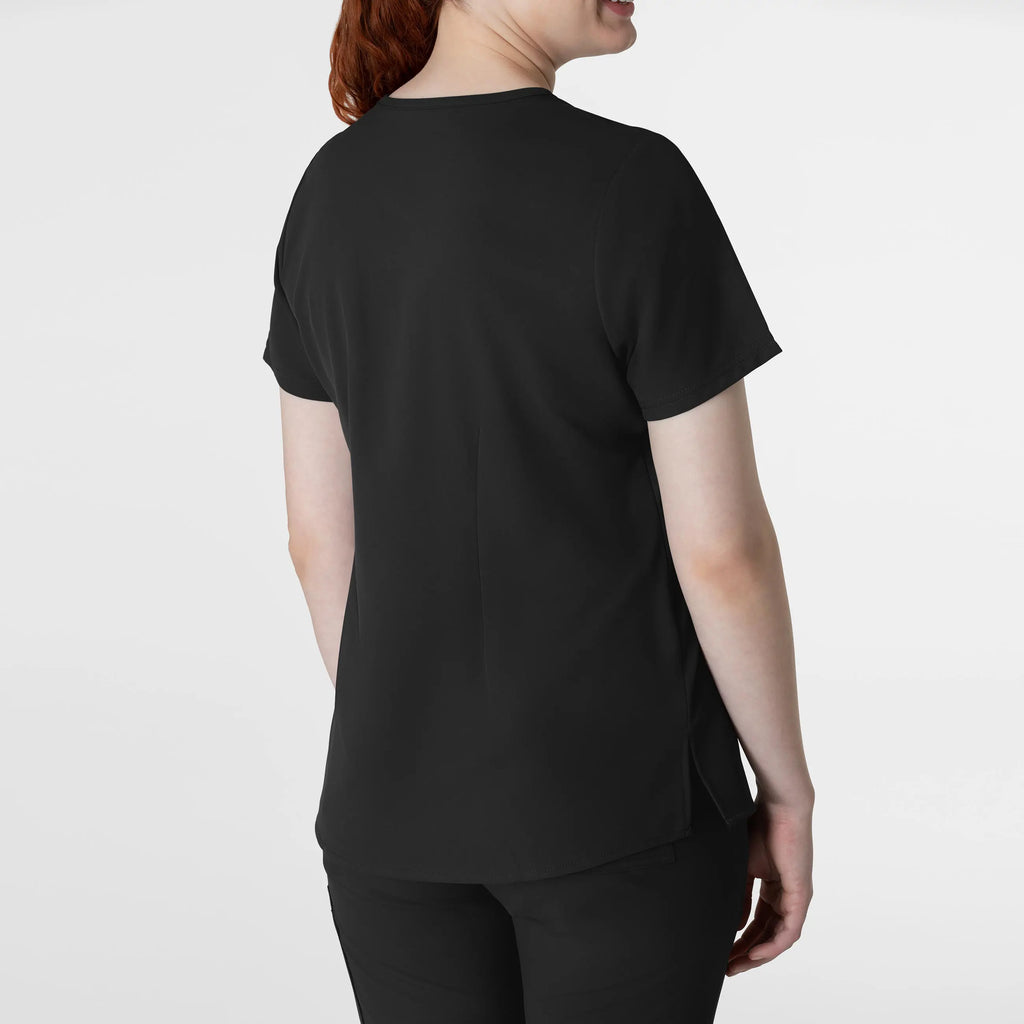 Wink Scrubs Women's Thrive V-Neck Tuck-In Scrub Top Black | scrub-supply.com