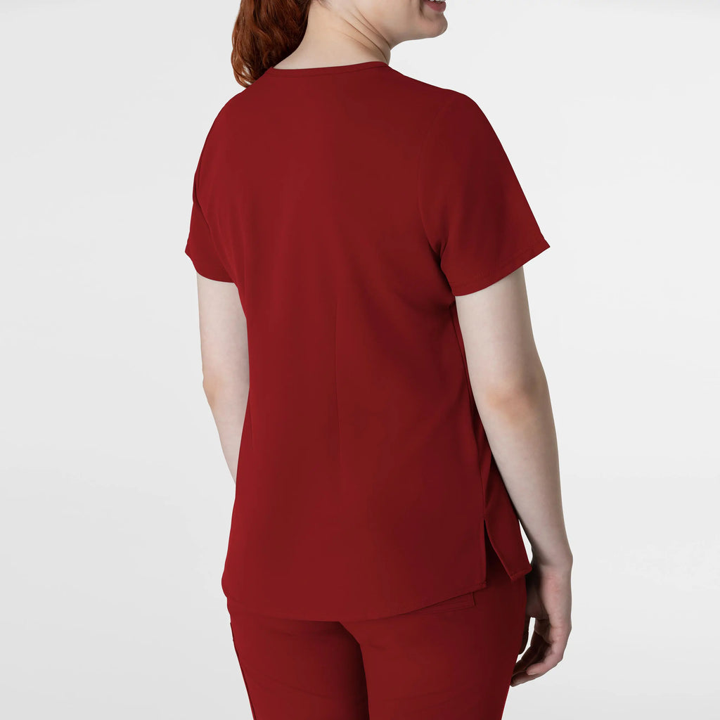 Wink Scrubs Women's Thrive V-Neck Tuck-In Scrub Top Burgundy | scrub-supply.com