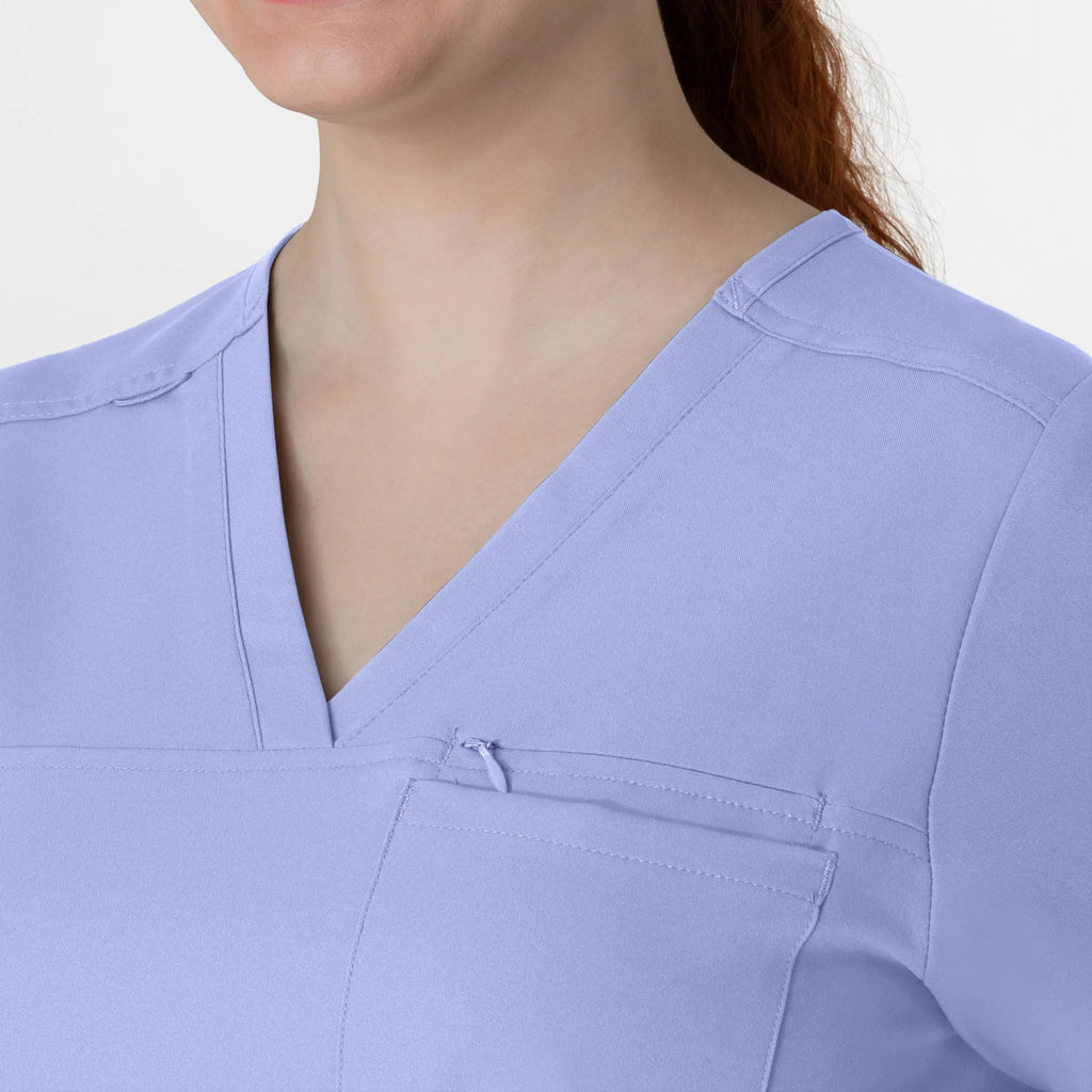 Wink Scrubs Women's Thrive V-Neck Tuck-In Scrub Top Ceil Blue | scrub-supply.com