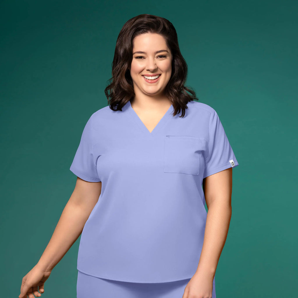 Wink Scrubs Women's Thrive V-Neck Tuck-In Scrub Top Ceil Blue | scrub-supply.com