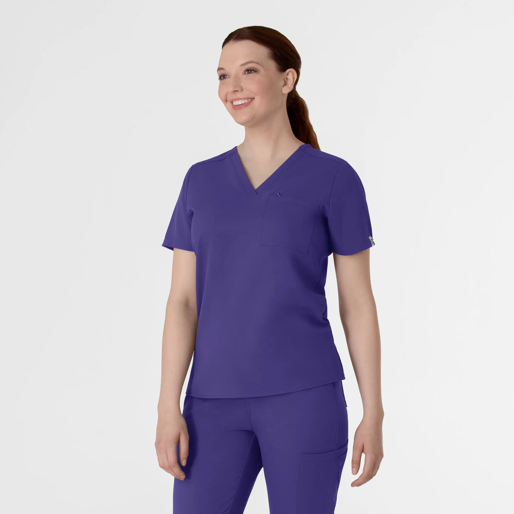 Wink Scrubs Women's Thrive V-Neck Tuck-In Scrub Top Grape | scrub-supply.com