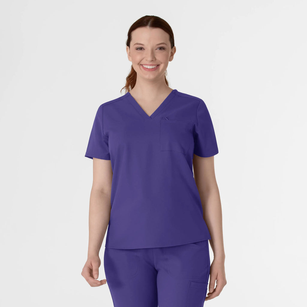 Wink Scrubs Women's Thrive V-Neck Tuck-In Scrub Top Grape | scrub-supply.com