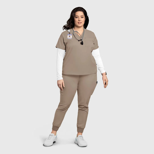 Wink Scrubs Women's Thrive V-Neck Tuck-In Scrub Top Haze | scrub-supply.com