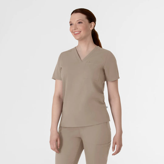 Wink Scrubs Women's Thrive V-Neck Tuck-In Scrub Top Haze | scrub-supply.com