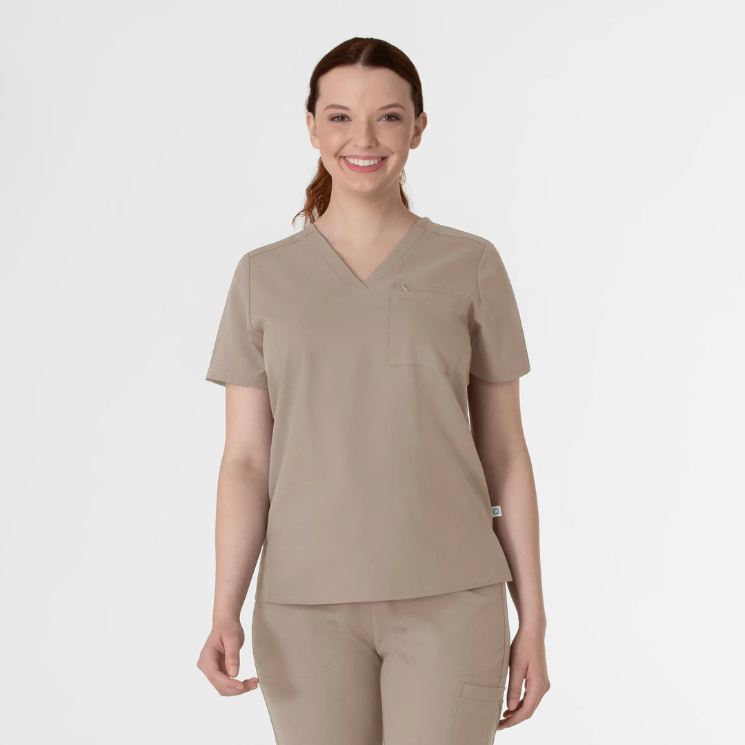 Wink Scrubs Women's Thrive V-Neck Tuck-In Scrub Top Haze | scrub-supply.com