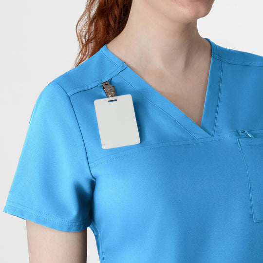 Wink Scrubs Women's Thrive V-Neck Tuck-In Scrub Top Malibu Blue | scrub-supply.com