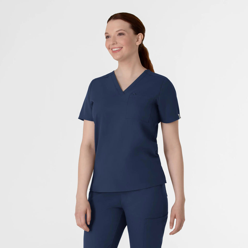 Wink Scrubs Women's Thrive V-Neck Tuck-In Scrub Top Navy | scrub-supply.com