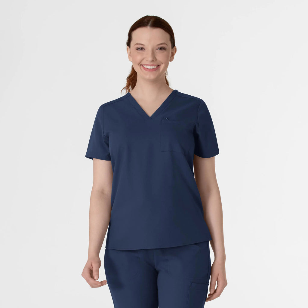 Wink Scrubs Women's Thrive V-Neck Tuck-In Scrub Top Navy | scrub-supply.com