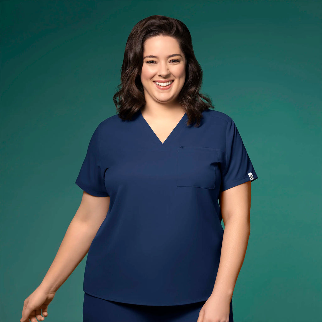 Wink Scrubs Women's Thrive V-Neck Tuck-In Scrub Top Navy | scrub-supply.com