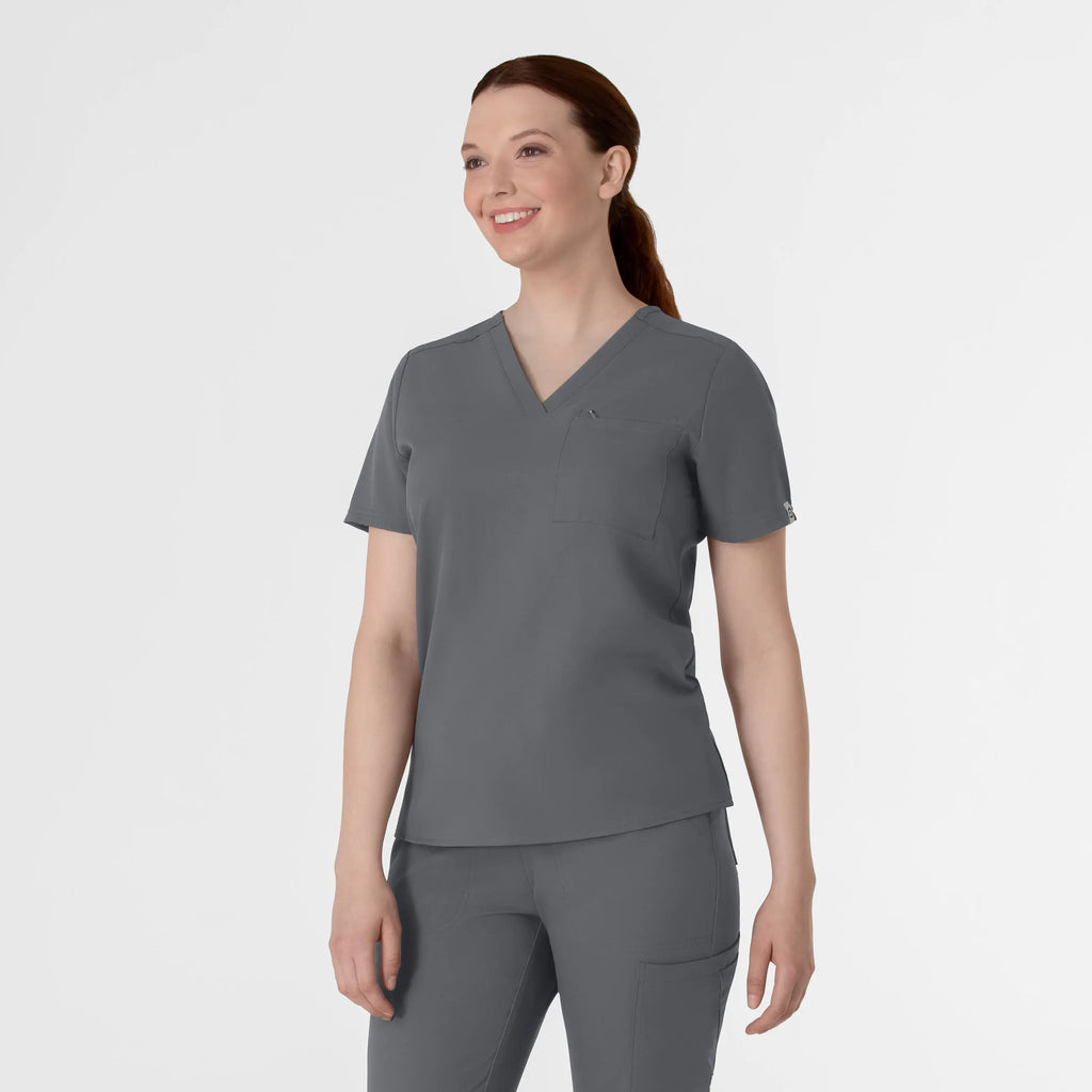 Wink Scrubs Women's Thrive V-Neck Tuck-In Scrub Top Pewter | scrub-supply.com