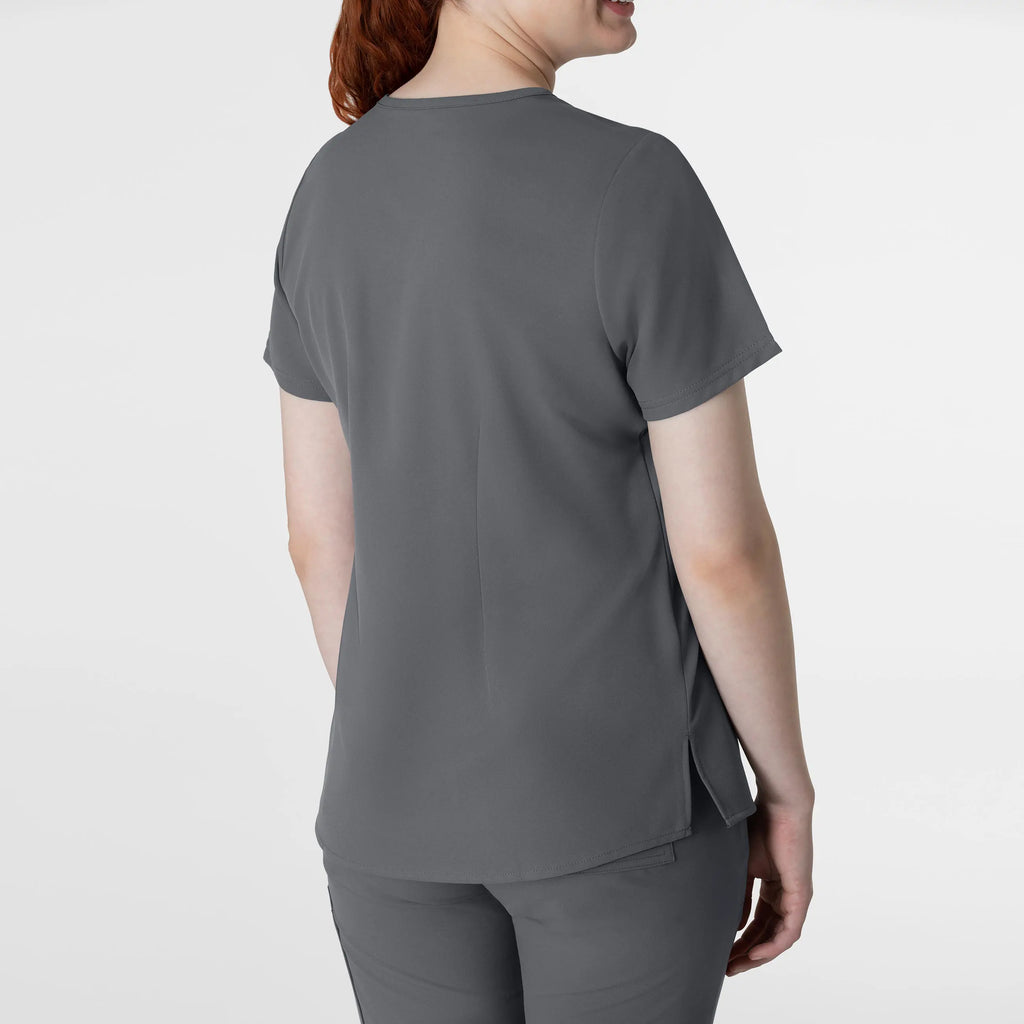 Wink Scrubs Women's Thrive V-Neck Tuck-In Scrub Top Pewter | scrub-supply.com