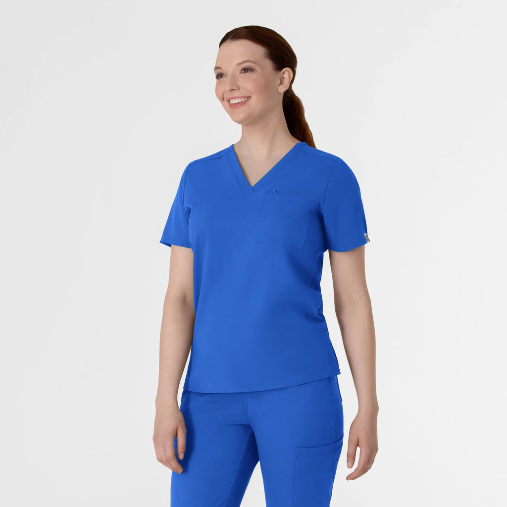 Wink Scrubs Women's Thrive V-Neck Tuck-In Scrub Top Royal Blue | scrub-supply.com