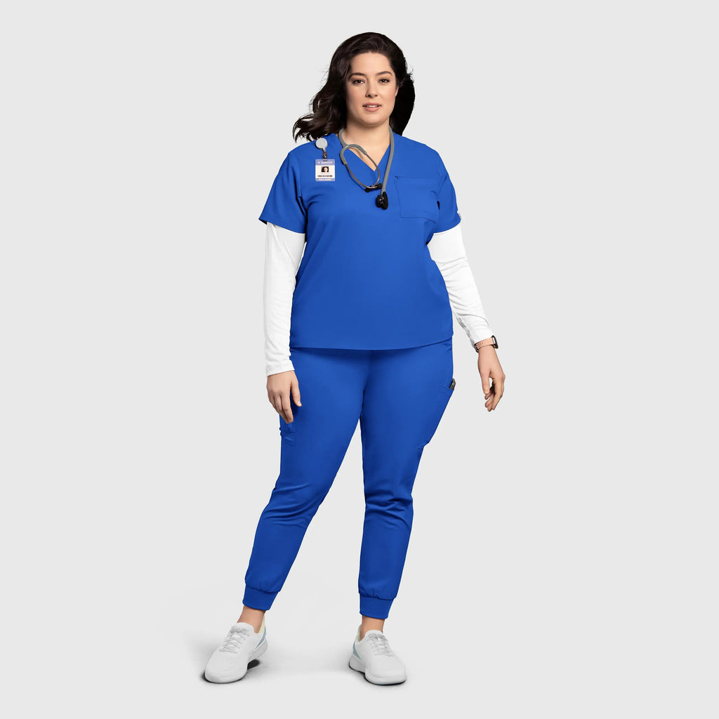 Wink Scrubs Women's Thrive V-Neck Tuck-In Scrub Top Royal Blue | scrub-supply.com