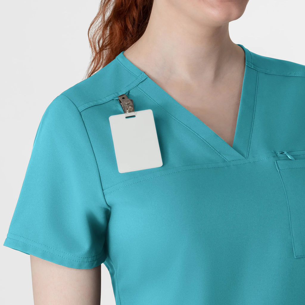 Wink Scrubs Women's Thrive V-Neck Tuck-In Scrub Top Teal | scrub-supply.com