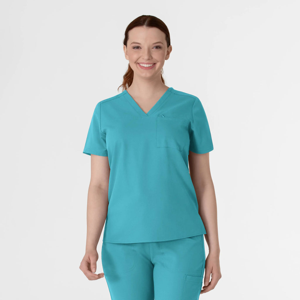 Wink Scrubs Women's Thrive V-Neck Tuck-In Scrub Top Teal | scrub-supply.com