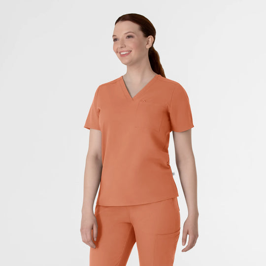 Wink Scrubs Women's Thrive V-Neck Tuck-In Scrub Top Terracotta | scrub-supply.com