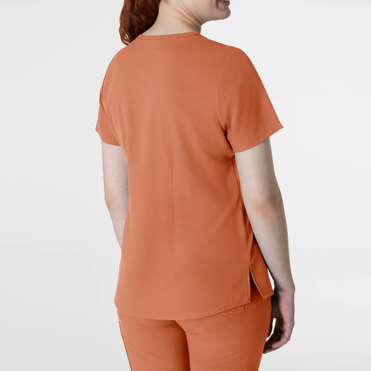 Wink Scrubs Women's Thrive V-Neck Tuck-In Scrub Top Terracotta | scrub-supply.com